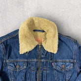 Levi’s Cropped Fleece Denim Jacket - S